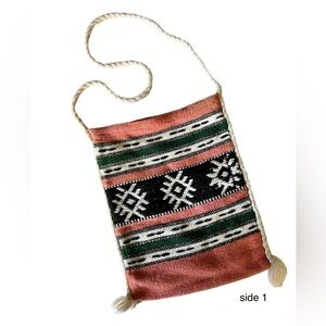 Vintage Hippie Featival Purse, Wool Tote, Shoulder Bag, Made in Greece
